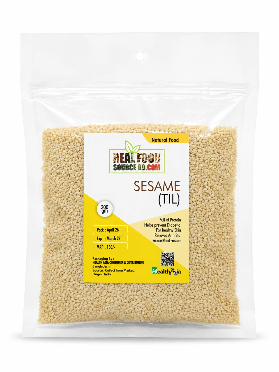 aa933d73-53ce-4f02-bd03-7b5d4234c0bb White Sesame (Til) Pure, Nutritious & Aromatic (200gm) - Image 1